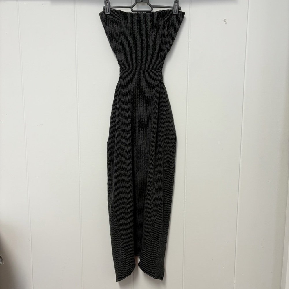 Mahina Hawaii Strapless Cutout Black Maxi Dress Small